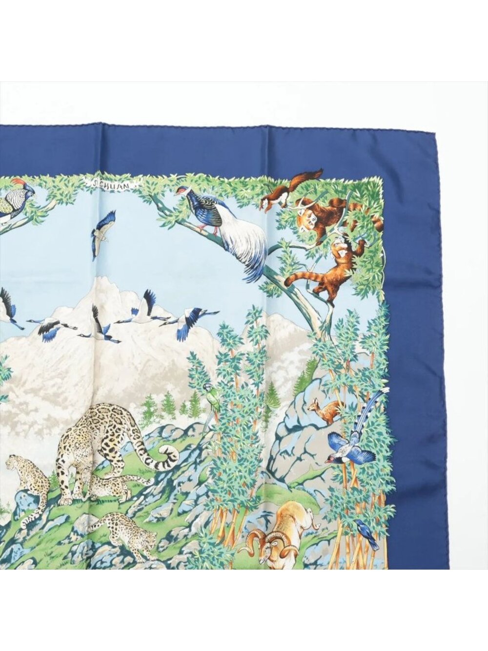 Hermes Carre 90 Sichuan Panda Scarf Silk 100% C Mark Shawl - Picture 3 of 6